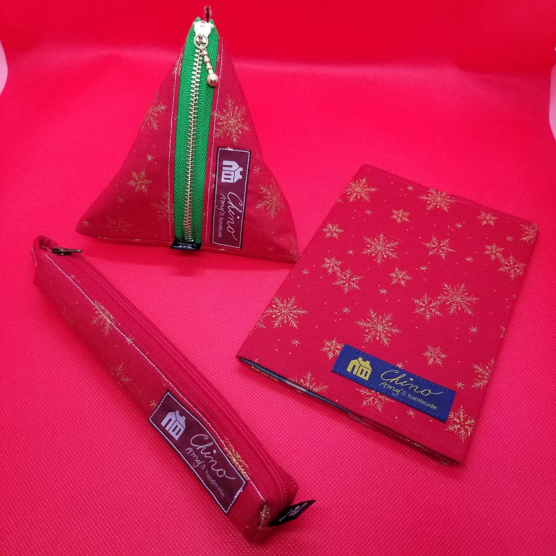 C ペンケース、ブックカバー、三角ポーチお揃い